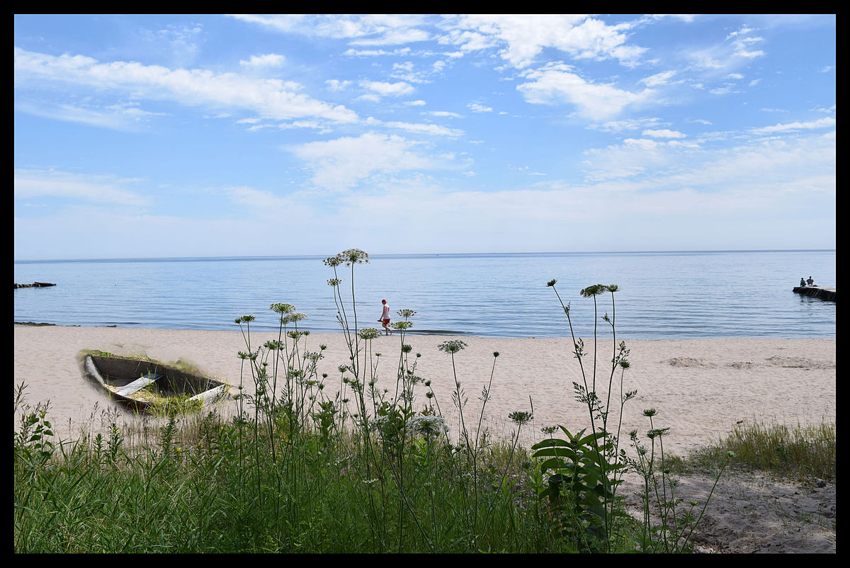 This public beach on Lake Michigan is located north and east of downtown Sheboygan. Source: Wikipedia, Public Domain.